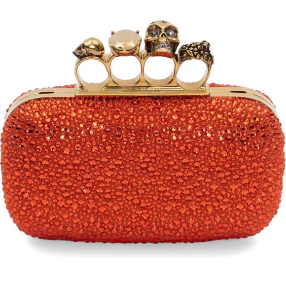 Women's Knuckle Clutch in Orange - Picture 1 of 5